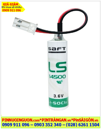 Saft LS14500 (Zắc JST-2P); Pin nuôi nguồn PLC Saft LS14500 lithium 3.6v AA 2600mAh _Xuất xứ Pháp